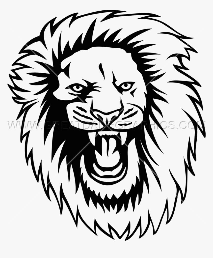 Drawing Lions Roaring Transparent Png Clipart Free - Transparent Lion Head Roaring, Png Download, Free Download