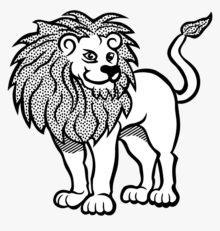 Line Art Image Of Lion, HD Png Download, Free Download