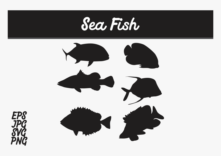 Sea Fish Silhouette Svg Vector Image Graphic By Arief - Batik Mega Mendung Png, Transparent Png, Free Download