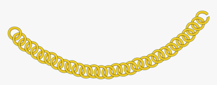 Chain, Gold, Jewelry, Necklace, Links, Metal, Shining - Gold Chain Clip Art, HD Png Download, Free Download