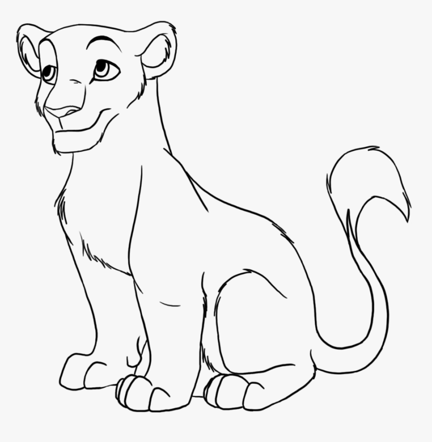 Transparent Lion Clipart Black And White - Easy Lion Cub Drawings, HD Png Download, Free Download