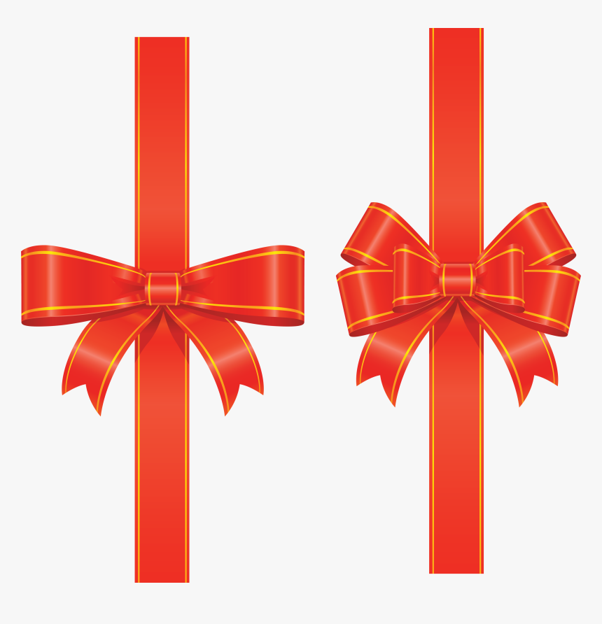 Gift Bow And Ribbon One - Red Ribbon Vertical Png, Transparent Png, Free Download