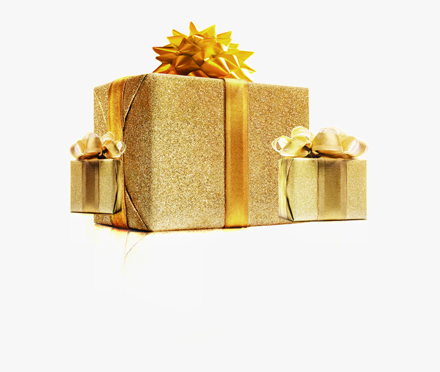 Golden Texture Gift Box - Gold Gift Box Png, Transparent Png, Free Download