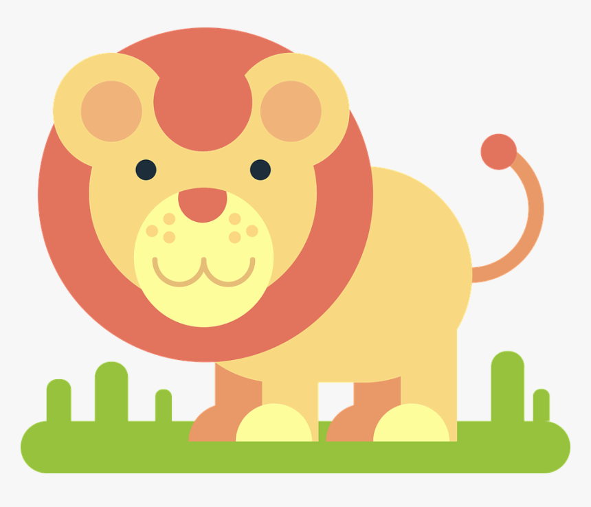 Lion, Animal, Comic Drawing, Simply, Minimalist, Funny - Zoo Animal Playdough Mats Printable, HD Png Download, Free Download