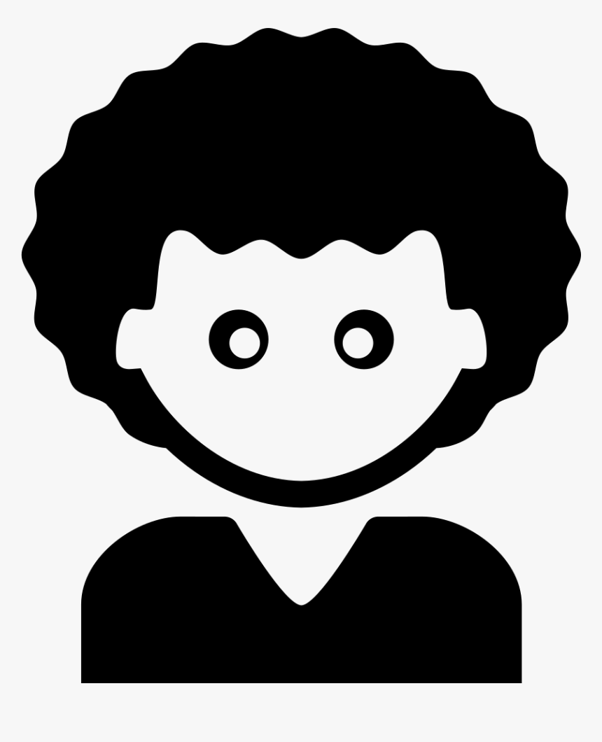 Young Man With Short Black Curly Hair - Curly Man Icon Png, Transparent Png, Free Download