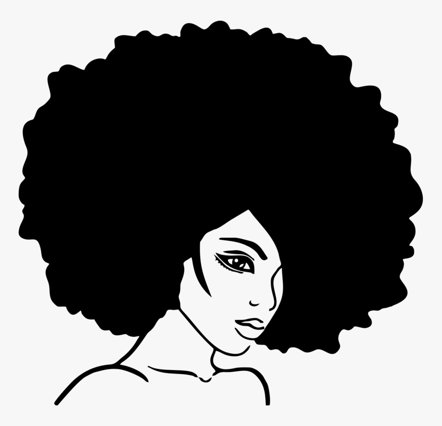 Hairstyle,art,black Hair - Afro Hair Clip Art, HD Png Download, Free Download