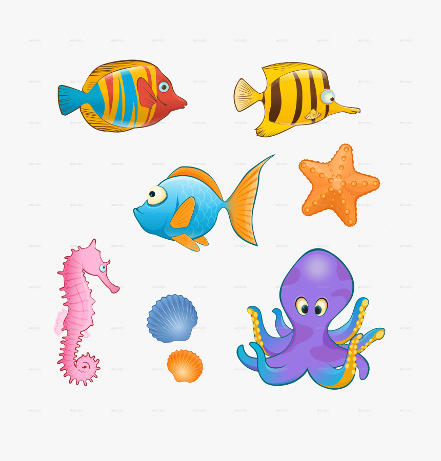 Coral Reef Cartoon Png - Cartoon Sea Animals Png, Transparent Png, Free Download