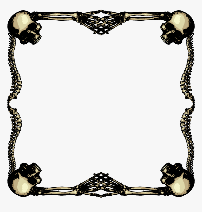 Skull Border Png - Gothic Borders, Transparent Png, Free Download