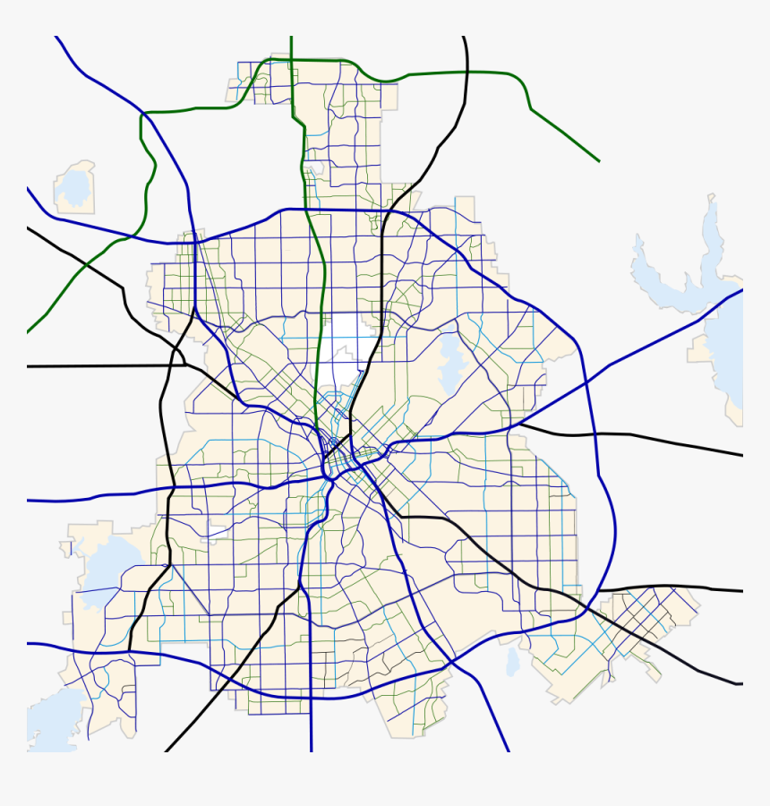 Road Map Png - Dallas Highways Map, Transparent Png, Free Download