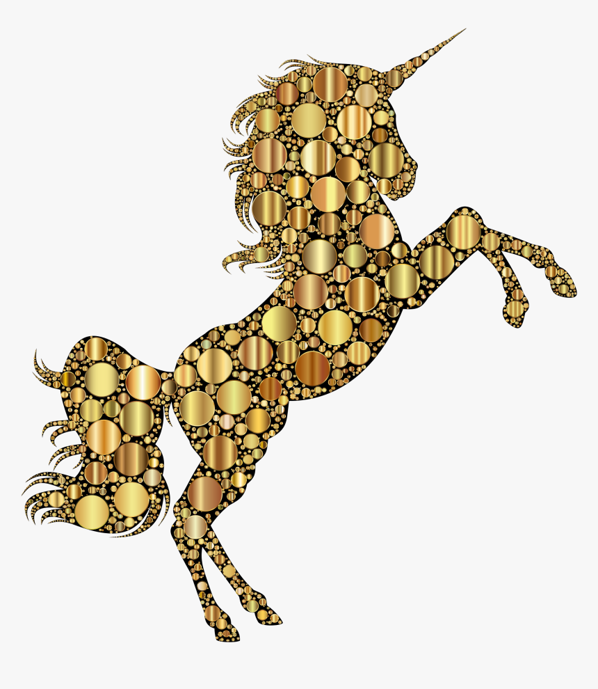 Clip Art Gold Unicorn Png - Pink Glitter Unicorn, Transparent Png, Free Download