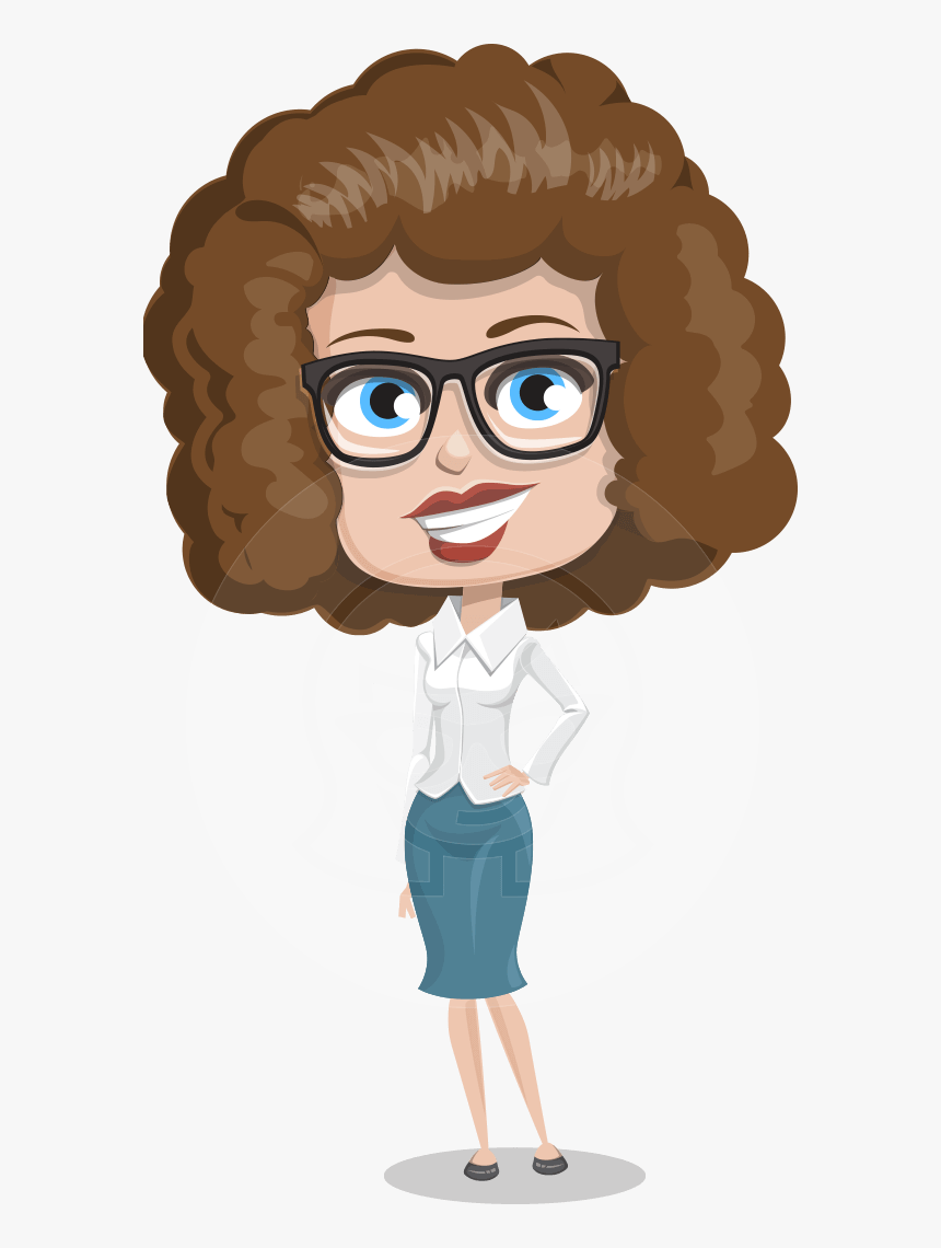 Woman With Curly Hair Cartoon Vector Character Aka - Curly Hair Woman Cartoon, HD Png Download, Free Download