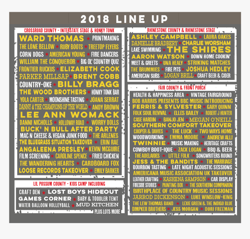 The Long Road Festival Lineup - Long Road Festival 2018 Line Up, HD Png Download, Free Download