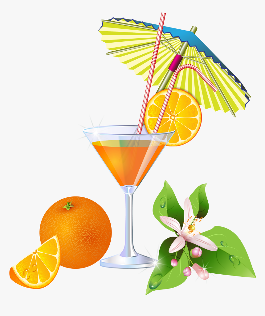 Summer Orange Cocktail Png Clipart - Happy Holidays Summer Vacation, Transparent Png, Free Download