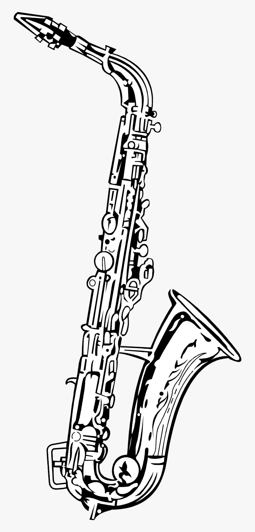 Alto Saxophone Drawing Tenor Saxophone Clip Art - Transparent Background Saxophone Clip Art, HD Png Download, Free Download