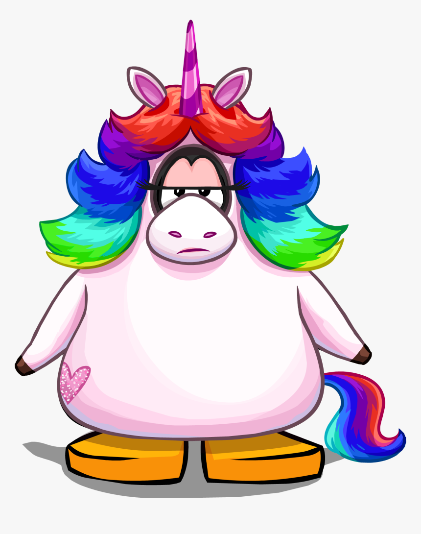 Unicorn Png Rainbow - Funniest Club Penguin Outfits, Transparent Png, Free Download