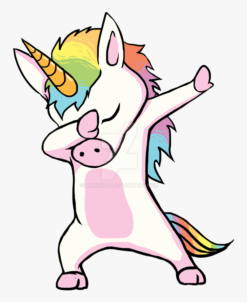 Dabbing Unicorn Png - Cute Unicorn Drawings Dabbing, Transparent Png, Free Download