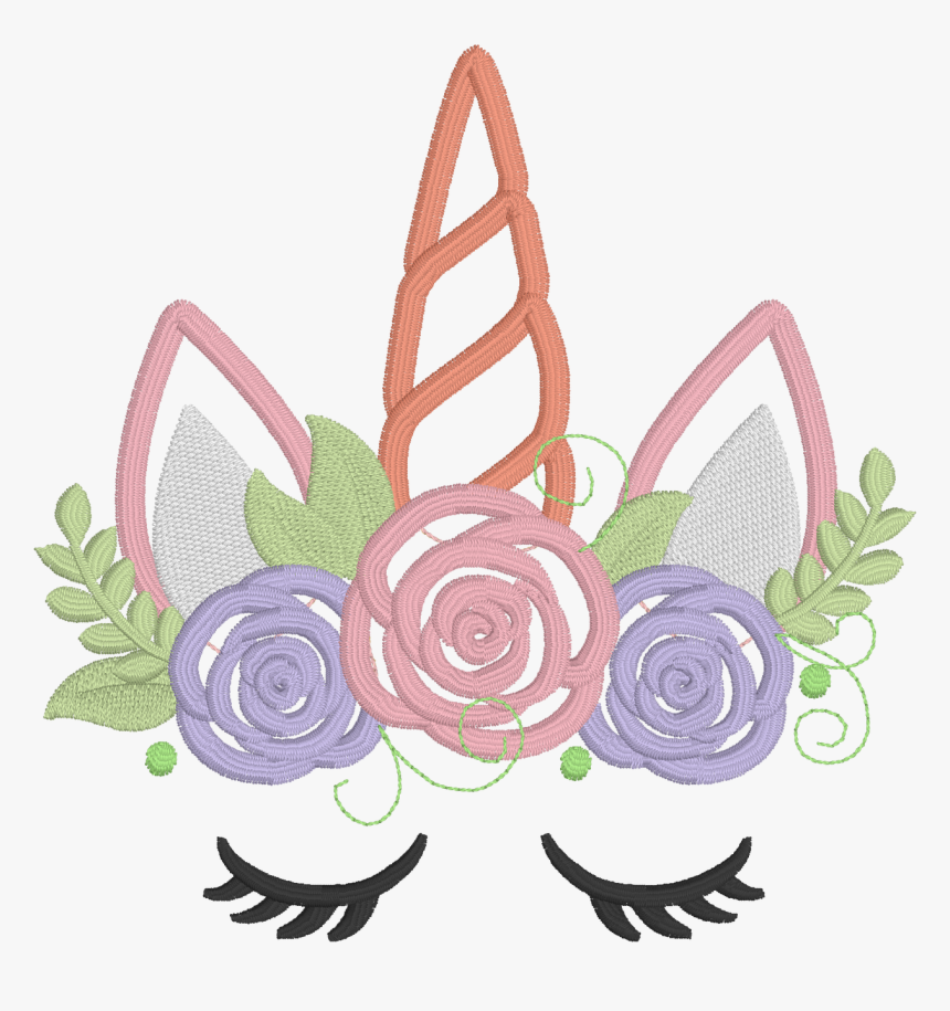 Unicorn Face With Roses , Png Download - Unicorn Face Png Transparent, Png Download, Free Download