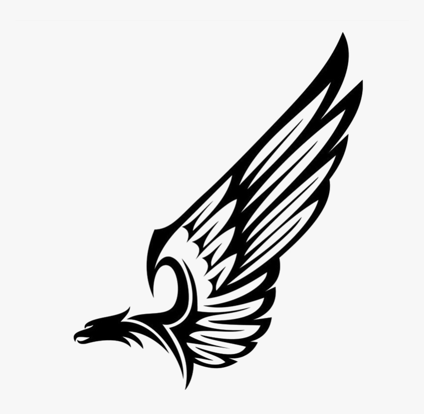 Half Wings Png Hd - Tribal Bird Tattoo, Transparent Png, Free Download