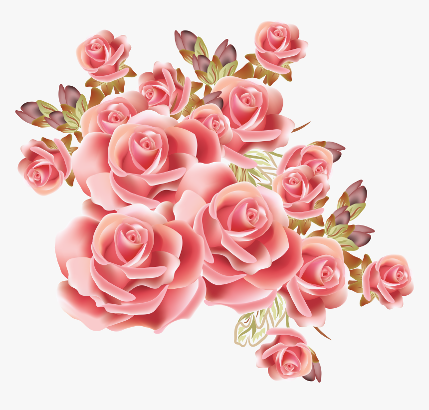 Bouquet Clipart Border - Rose Gold Flower Png, Transparent Png, Free Download