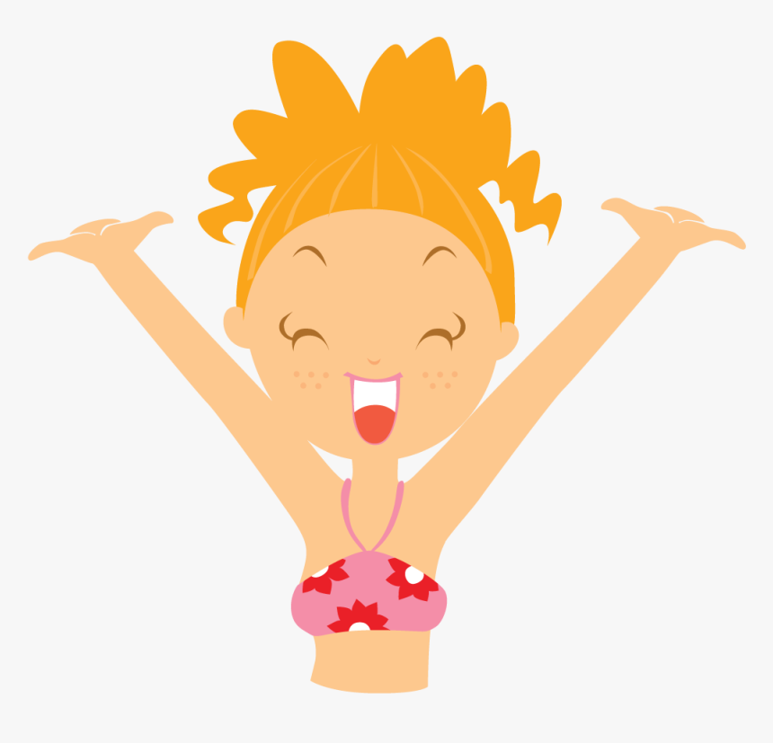 Beach Girl Happy Icon - Happy Girl Cartoon Png, Transparent Png, Free Download