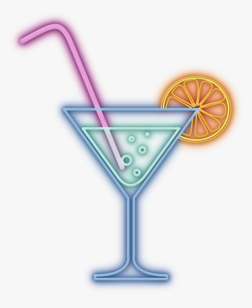 Neon Drinks Ftestickers Stickers Autocollants Smile - Neon Cocktail Png, Transparent Png, Free Download