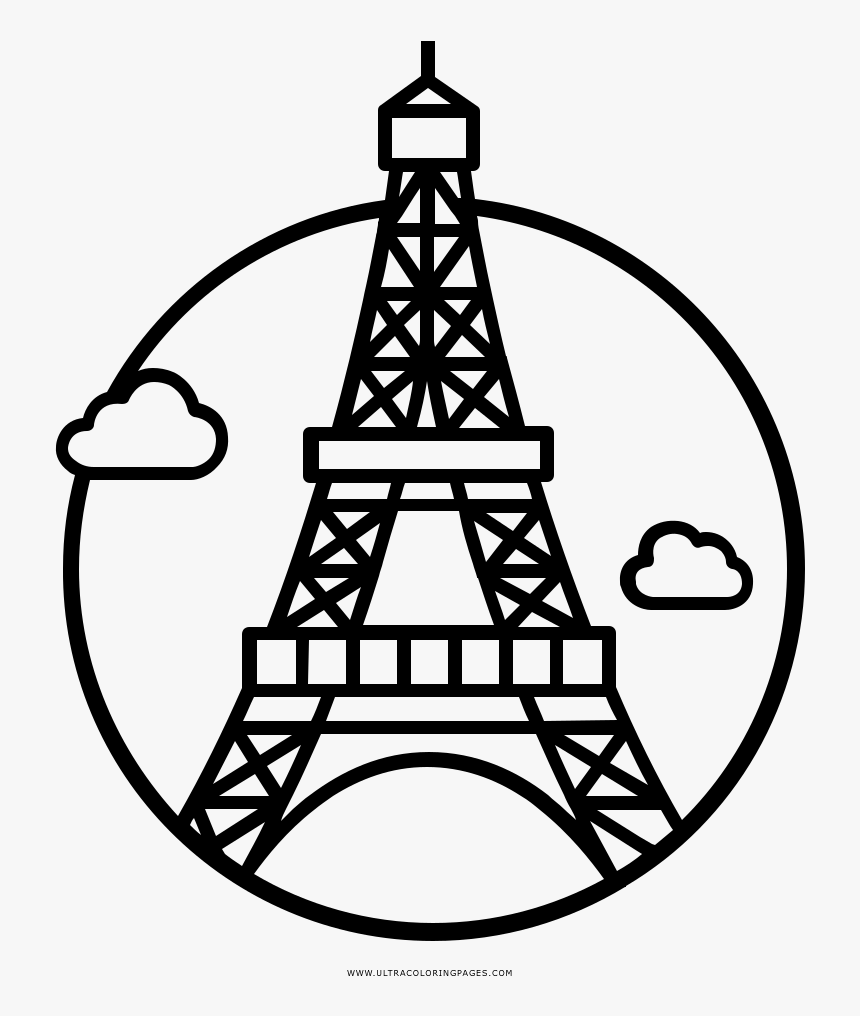 Dibujo De Torre Eiffel Para Colorear - Red Eiffel Tower Vector Png, Transparent Png, Free Download