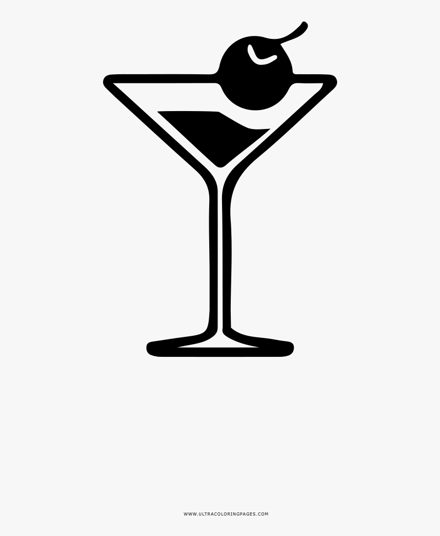 Cocktail Coloring Page - Martini, HD Png Download, Free Download