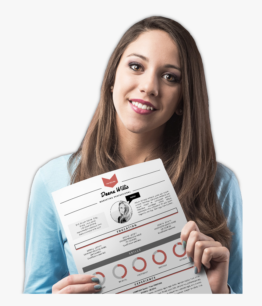 Happy Girl Transparent Png - Girl With Resume Png, Png Download, Free Download