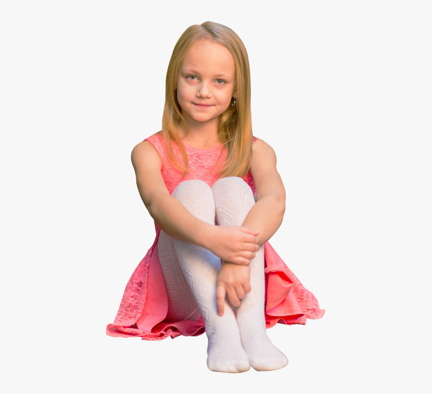 Pretty Little Girl Sitting On The Floor Png Image - Little Girl Sitting Png, Transparent Png, Free Download