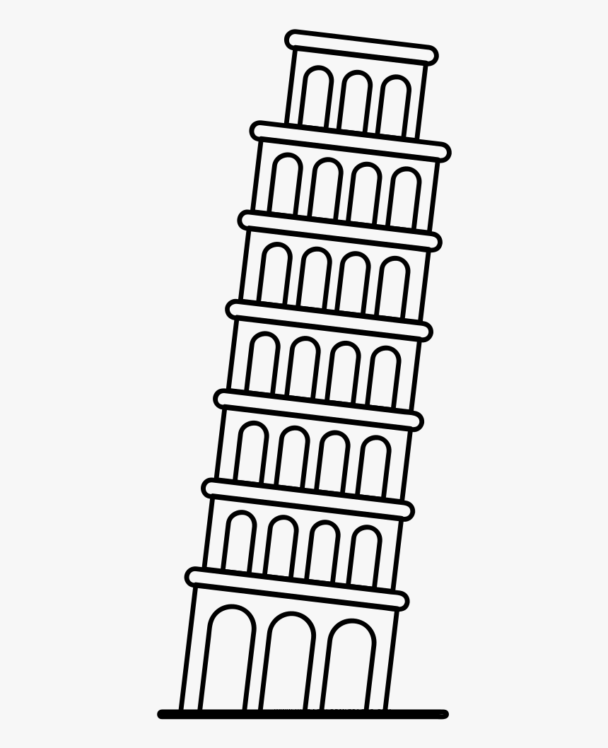 Leaning Of Pisa Photos - Drawing Tower Of Pisa, HD Png Download, Free Download