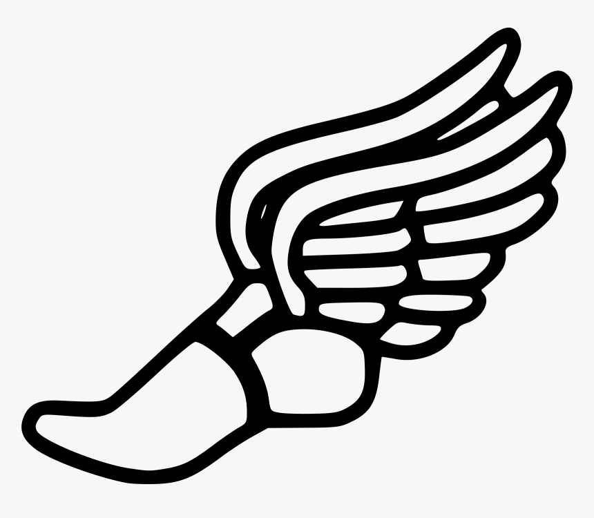 People Flying With Shoe Wings Clipart & Clip Art Images - Track And Field Winged Foot, HD Png Download, Free Download