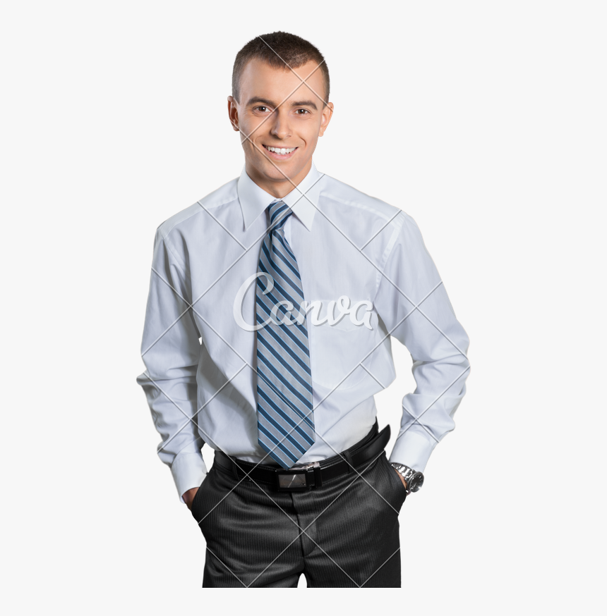 Smiling Young Businessman Standing Isolated - Homme Business, HD Png Download, Free Download
