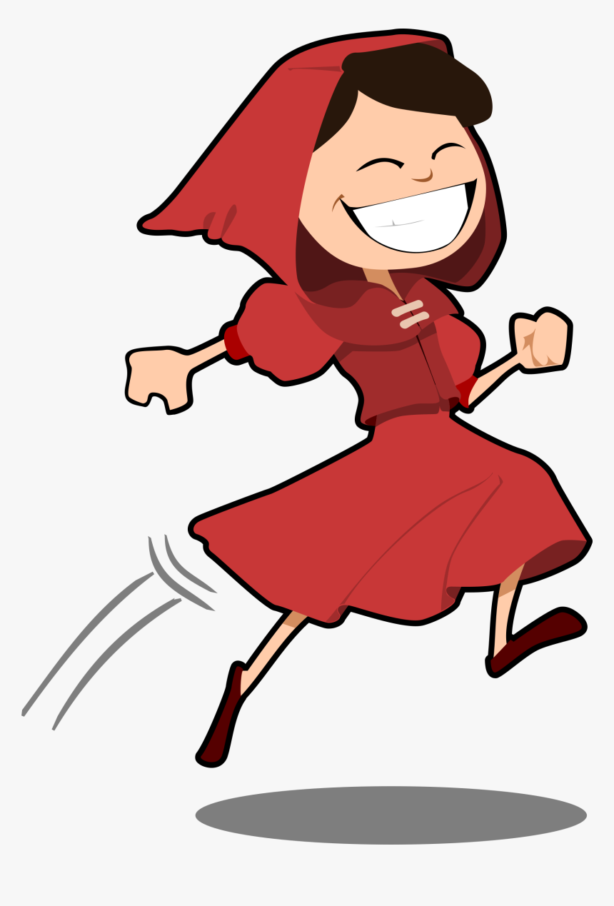 Jumping Girl Clip Arts - Little Red Riding Hood Cartoon Transparent, HD Png Download, Free Download