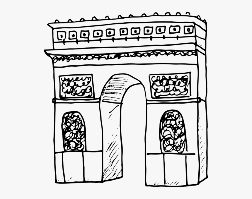 Drawing Arc De Triomphe Transparent Png Clipart Free - Line Art, Png Download, Free Download