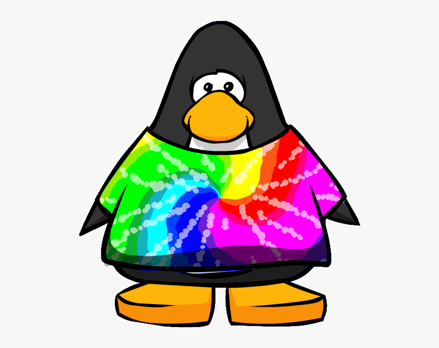 Penguin In Tie Dye T-shirt - Tie Dye Shirt Cartoon, HD Png Download, Free Download