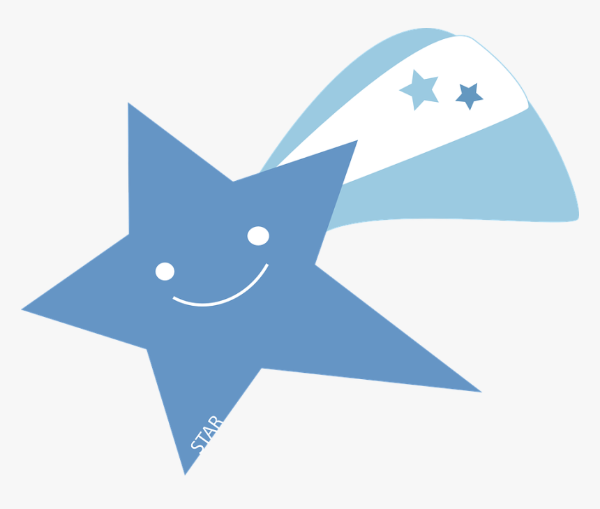 Comet, Falling Star, Shooting Star, Blue, Tail, Smiley, HD Png Download, Free Download