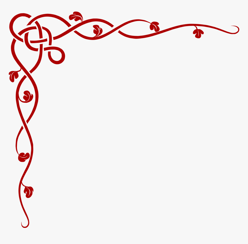 Red Knot Corner Border Clip Arts - Red And Grey Borders, HD Png Download, Free Download