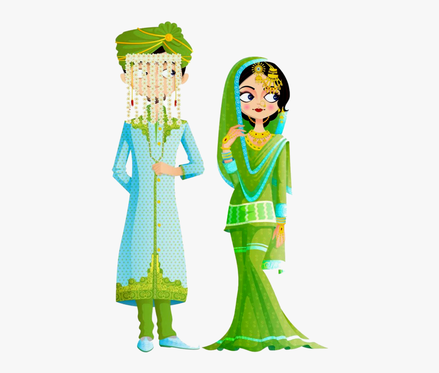 Wedding Png - Cartoon Muslim Wedding Couple, Transparent Png, Free Download
