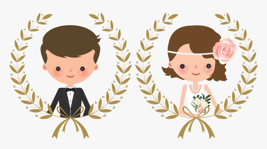 Wedding Couple Cartoon Png, Transparent Png, Free Download