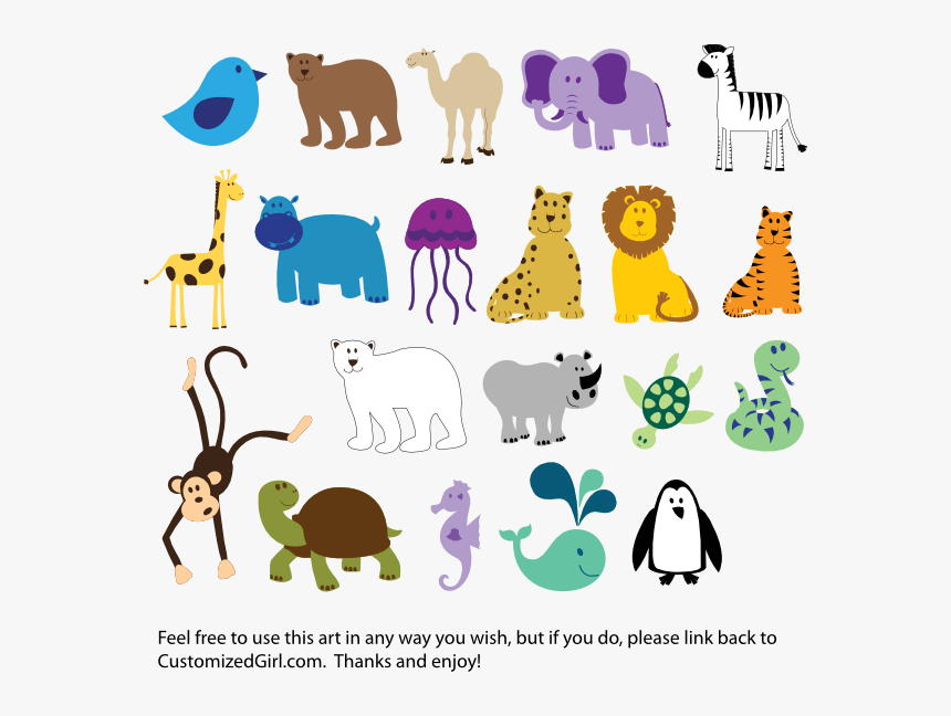 Zoo Animals Clipart, HD Png Download, Free Download