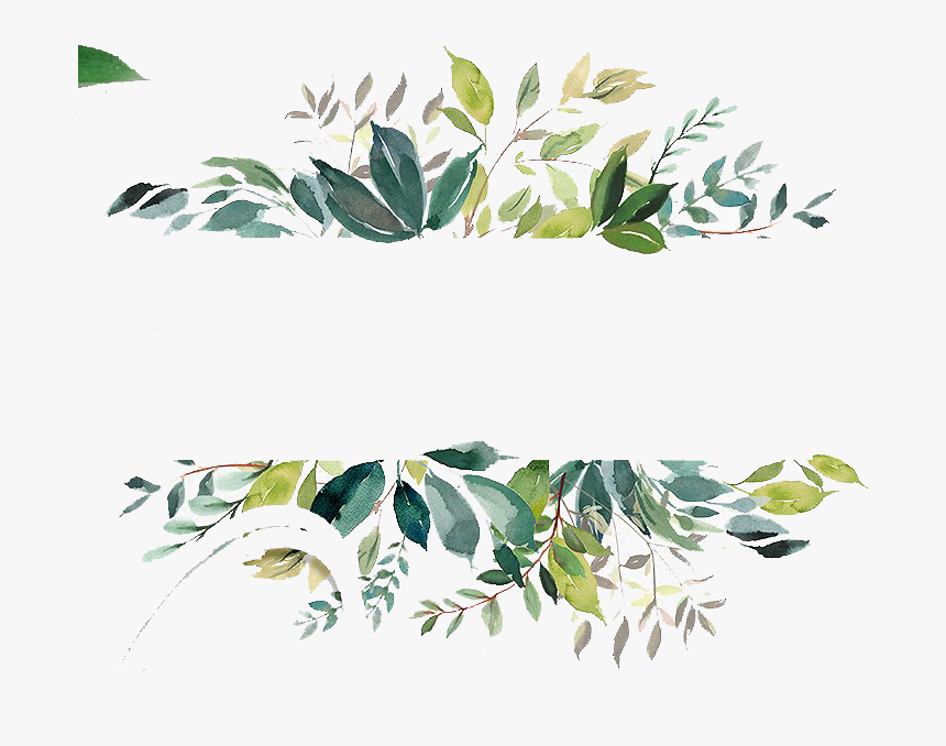 Watercolor Greenery Png -transparent Background Watercolor - Watercolor Leaf Border Png, Png Download, Free Download