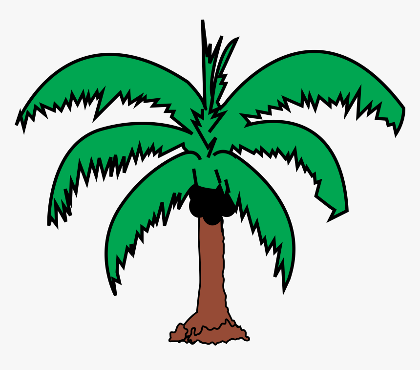 Coconut Tree Leaf Drawing, HD Png Download, Free Download