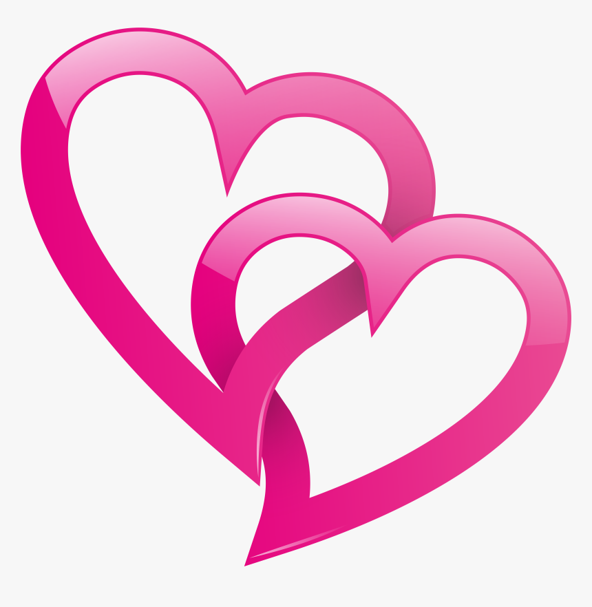 Pink Double Heart Png Clip Art Image, Transparent Png, Free Download