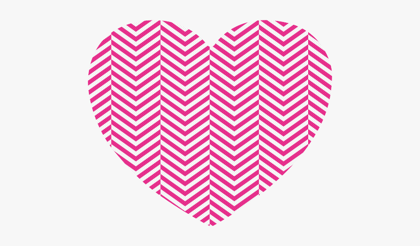 Hot Pink And White Classic Chevron Pattern Heart-shaped - Heart, HD Png Download, Free Download