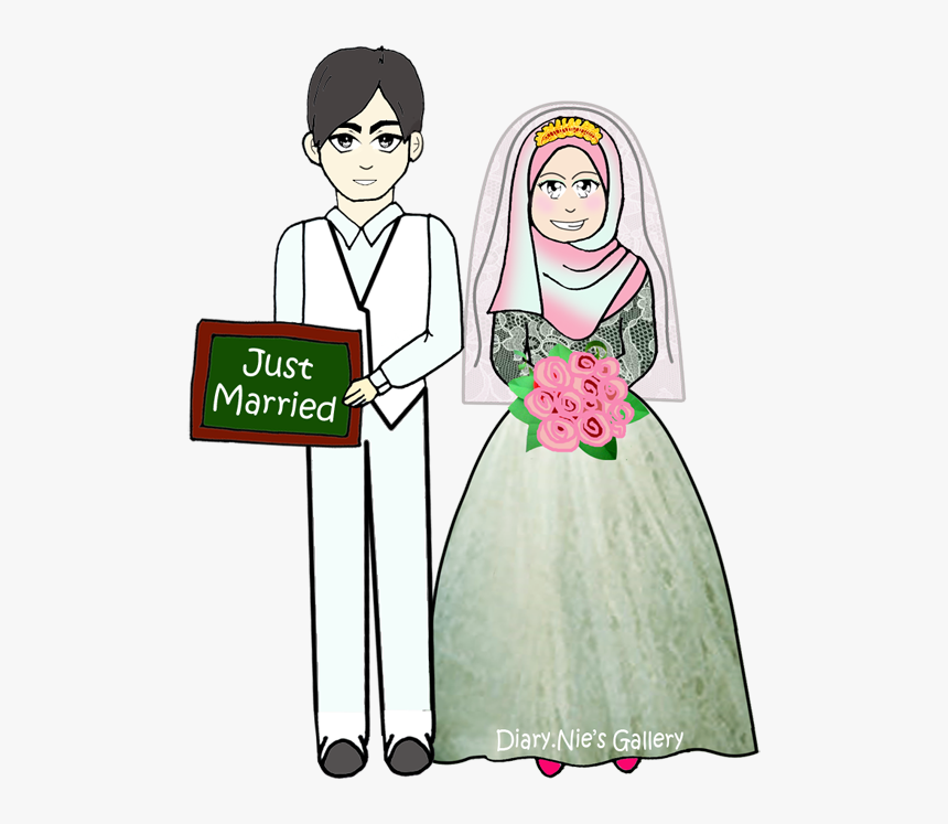 Clip Art Marriage Cartoon - Icon Wedding Muslim Png, Transparent Png, Free Download