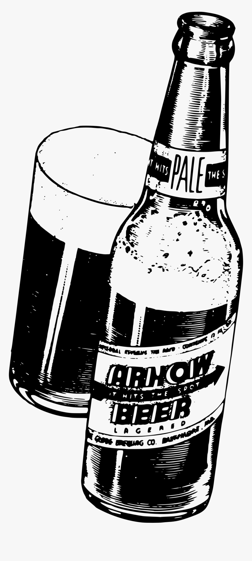 And Glass Big Image - Bottle Beer Png Clipart, Transparent Png, Free Download