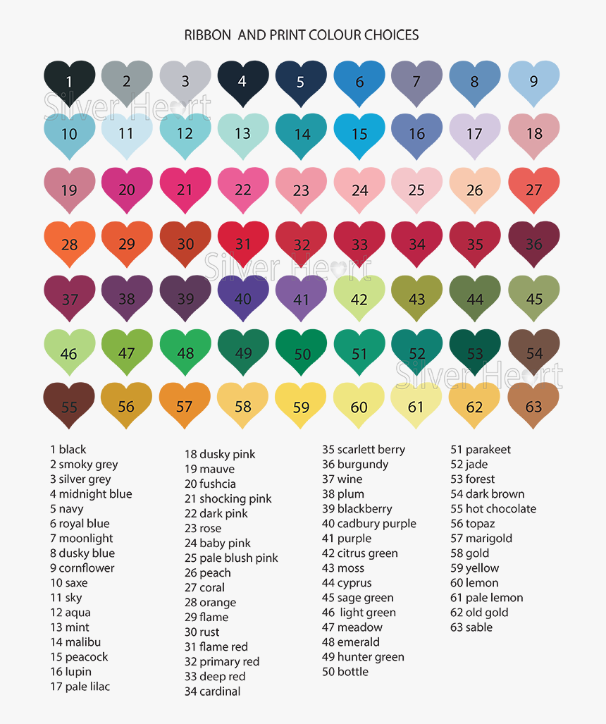 Colour Chart For Ribbon And Print, HD Png Download, Free Download