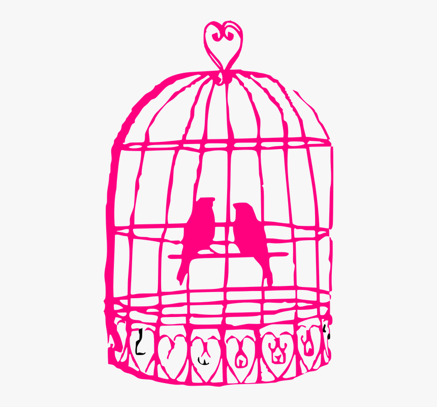 Cage, Birds, Animals, Couple, Heart, Hot, Love, Pink, HD Png Download, Free Download