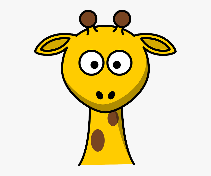 Giraffe, Head, Young, Cartoon, Cute, Looking, Zoo - Giraffe Head Clip Art, HD Png Download, Free Download