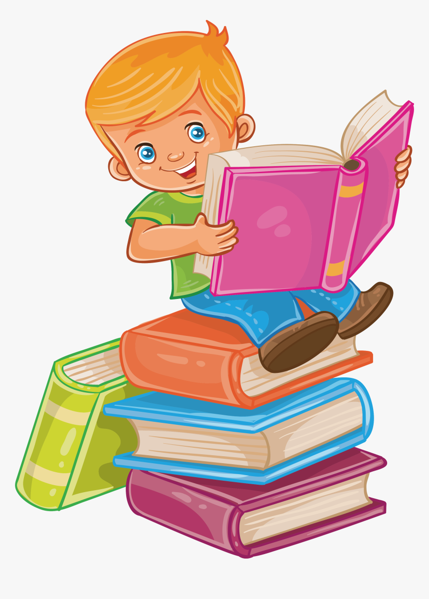 Child Reading A Book Clipart - Child Reading Book Clip Art, HD Png Download, Free Download